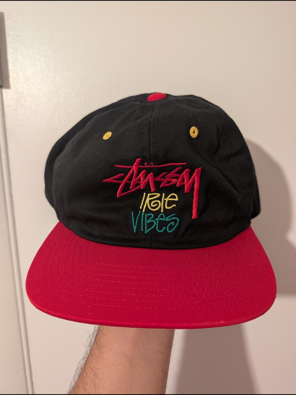 Stussy Black And Red Cap "Irie Vibes"
